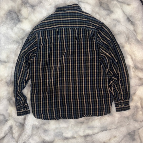 John Deere Navy and Beige Plaid Shirt - Picture 2 of 3